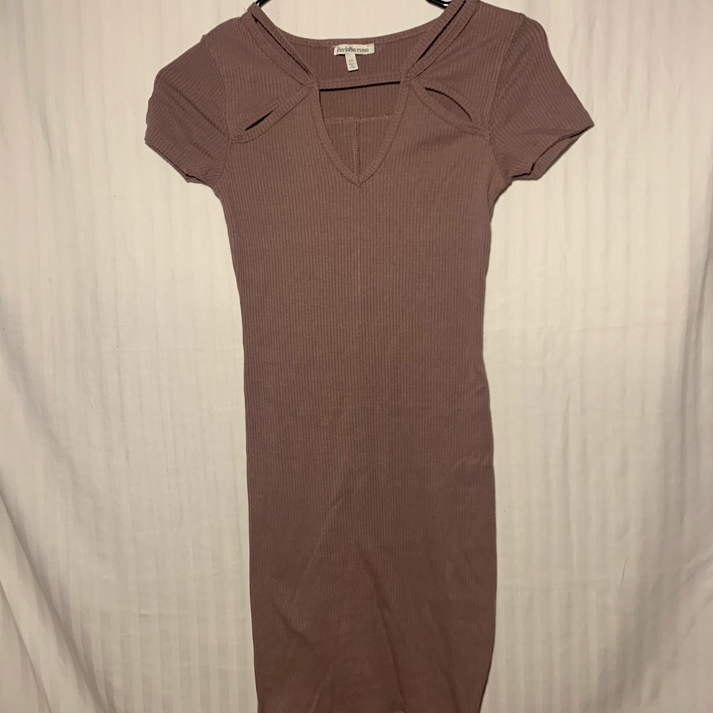 Mauve Midi Cut-out Bodycon Dress